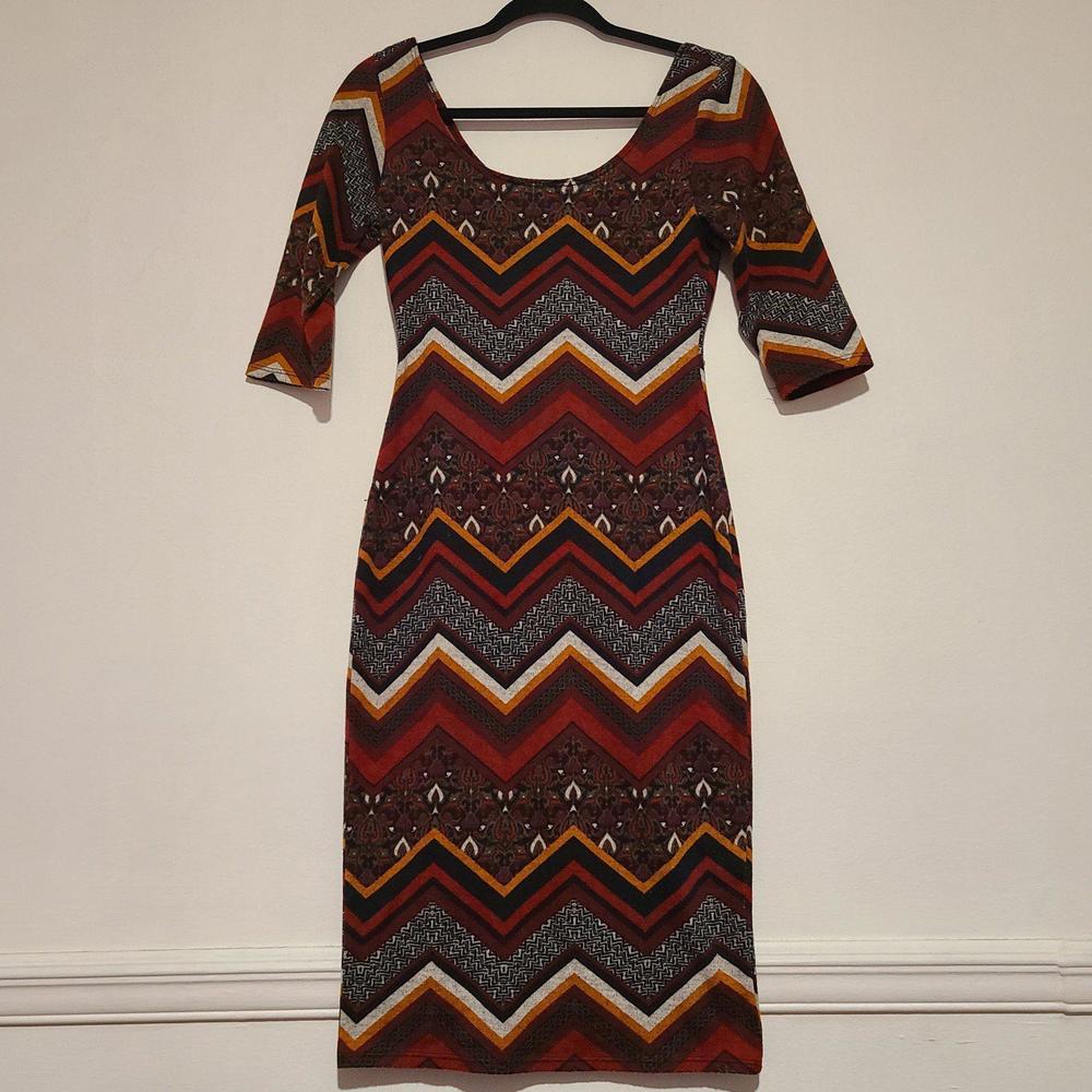 Women's Try This! Multicolor Zigzag Pattern Dress Size M Medium